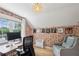 Inviting home office features a pitched ceiling, colorful wall art, and a cozy reading nook at 797 Ashland Ne Ave, Atlanta, GA 30307