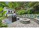 Backyard patio with built-in seating, outdoor furniture, a fire pit, and a cozy entertaining space at 797 Ashland Ne Ave, Atlanta, GA 30307