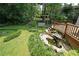 This backyard features a pond, lush garden and mature trees to ensure privacy at 2394 Burch Ne Cir, Brookhaven, GA 30319