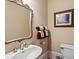 Cozy bathroom with a decorative mirror and a sink, creating a relaxing atmosphere at 8295 St Marlo Fairway Dr, Duluth, GA 30097