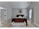 Main bedroom with high ceilings and neutral color palette at 3112 Patriot Sw Sq, Marietta, GA 30064
