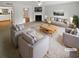 Bright living room with fireplace, neutral furniture, and open layout. (Virtually staged) at 688 Anderson Walk, Marietta, GA 30062