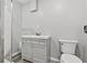 Bathroom with a vanity, toilet and modern shower stall at 179 Oakville Dr, Dallas, GA 30157