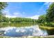 Breathtaking view of the expansive lake reflecting the sky and surrounded by lush green trees at 2435 Northlake Ct, Atlanta, GA 30345