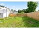 Spacious backyard featuring a lush green lawn and a wooden fence at 3175 Dogwood Dr, Atlanta, GA 30354