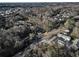 An aerial shot capturing a residential community surrounded by trees and greenery with commercial buildings in the distance at 208 Wade Creek Rd, Alpharetta, GA 30009