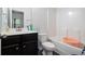 Bathroom featuring a vanity with sink, toilet, and combination tub/shower at 2517 Hedgeway Cir, Kennesaw, GA 30144