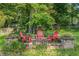 Fire pit area surrounded by landscaping and chairs, ideal for outdoor gathering at 364 Stafford Sw St, Marietta, GA 30064