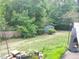 Backyard with green grass, privacy fence and mature landscaping for relaxing outdoors at 710 Oxford Crest Ct, Lawrenceville, GA 30043
