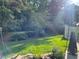 Backyard with green grass, privacy fence and mature landscaping for relaxing outdoors at 710 Oxford Crest Ct, Lawrenceville, GA 30043