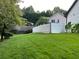 Well-manicured backyard featuring a lush lawn and a classic white fence at 710 Oxford Crest Ct, Lawrenceville, GA 30043