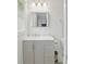 Bright bathroom featuring a vanity with storage, a sink, and a well-lit mirror at 27 Ansley Nw Way, Cartersville, GA 30121