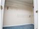 Walk-in closet equipped with white wire shelving and blue carpet at 6328 Wellington Ct, Douglasville, GA 30134