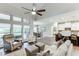 Open floorplan living room with large windows offering lots of natural light and hardwood flooring at 7070 Concord Mountain Trl, Cumming, GA 30028