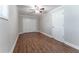 This bedroom provides hardwood floors, neutral colors, and great natural light at 2510 Brentwood Ct, Decatur, GA 30032