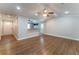 Spacious living room with hardwood floors, modern lighting, and a stylish design, perfect for entertaining at 2510 Brentwood Ct, Decatur, GA 30032