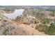Aerial shot of a home with a large lake nearby at 260 Sandy Lake Cir, Fayetteville, GA 30214