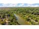 An aerial view of the lush landscape surrounding homes near a serene river at 6305 River Chase Cir, Atlanta, GA 30328