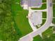 An aerial view showcasing the roof, backyard, and driveway at 4527 Dallas St, Acworth, GA 30101