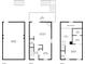 Three floor plans showing basement, living room, kitchen, bathroom, foyer, and bedroom dimensions at 3999 Bayside Cir, Doraville, GA 30340