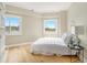 Bedroom features hardwood floors, two large windows, and modern decor at 587 Virginia Ne Ave # 609, Atlanta, GA 30306