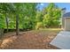Backyard with lush greenery and mature trees, offering a private outdoor space at 4780 Agate Dr, Johns Creek, GA 30022
