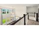 Upstairs hallway featuring a chandelier, nice railing, and backyard views at 847 Rolling Hill, Kennesaw, GA 30152