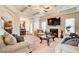 Spacious living room featuring a fireplace, large screen TV and comfortable seating at 3746 Okefenokee Rdg, Loganville, GA 30052