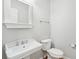 Neutral powder room featuring a pedestal sink and classic fixtures at 220 Chinkapin Sw Cir, South Fulton, GA 30311