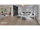 Modern living room features luxury vinyl floors, a fireplace, and neutral color scheme at 2265 Colony Dr, Canton, GA 30114