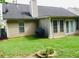 Backyard view features mature lawn, neutral-colored siding, and sliding glass doors at 2350 Laurel Pointe Ln, Lawrenceville, GA 30043