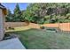 Fenced backyard featuring a green lawn and landscaping at 1205 Apple Blossom Dr, Cumming, GA 30041