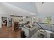 Open concept living area with kitchen, dining room and living room combo. Hardwood floors throughout at 3648 Sope Creek Farm Se, Marietta, GA 30067