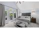 Bright main bedroom features a vaulted ceiling, access to private deck, and neutral decor at 3648 Sope Creek Farm Se, Marietta, GA 30067