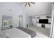 Spacious main bedroom features a vaulted ceiling and an entertainment center with custom cabinetry at 3648 Sope Creek Farm Se, Marietta, GA 30067