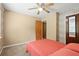 Bedroom featuring neutral paint and ceiling fan at 423 Mephisto Cir, Lawrenceville, GA 30046