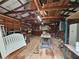 Interior of shed features workbenches, tools and equipment, and wood flooring at 2323 Cedar Terrace Rd, Lithia Springs, GA 30122