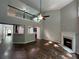 Open concept living room with fireplace and an easy flow to the kitchen at 944 Reap Ln, Lawrenceville, GA 30043