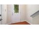 Entryway showcasing a stained glass door, hardwood floors, and neutral walls at 3068 Lauren Parc Rd, Decatur, GA 30032