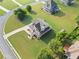 Aerial view of the property, showing its spacious yard and neighborhood layout at 92 River Walk Pkwy, Euharlee, GA 30145
