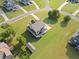 Aerial view showing the home's position within the neighborhood, with a large yard at 92 River Walk Pkwy, Euharlee, GA 30145