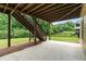 Covered outdoor back patio overlooking a large grass-filled backyard at 2330 Cheatham Creek Ct, Cumming, GA 30040