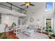 Open-concept living room with a lofted view and a comfortable seating area at 121 Bradshaw Park Dr, Woodstock, GA 30188