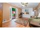 Cozy living room with wood floors and a view of the backyard at 5152 Suggs St, Powder Springs, GA 30127
