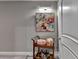 Hallway nook featuring abstract art and a beverage cart at 708 Edgeley Ln, Lawrenceville, GA 30044