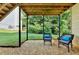 Relaxing covered patio space with gravel flooring is an inviting place to unwind and enjoy the view at 708 Edgeley Ln, Lawrenceville, GA 30044