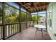 This screened porch features a wood ceiling, ample seating space, and views of lush greenery at 315 Melrose Ave, Decatur, GA 30030