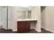 Bathroom vanity offers ample storage space; a mirror reflects the bright, airy space, complemented by modern fixtures at 117 Oliver Dr, Locust Grove, GA 30248