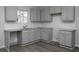 Modern kitchen featuring gray cabinetry, granite countertops, and stainless steel sink at 250 Shawnee Trl, Dallas, GA 30157