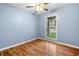 Bedroom with hardwood floors and ceiling fan at 414 Landers Sw Dr, Mableton, GA 30126